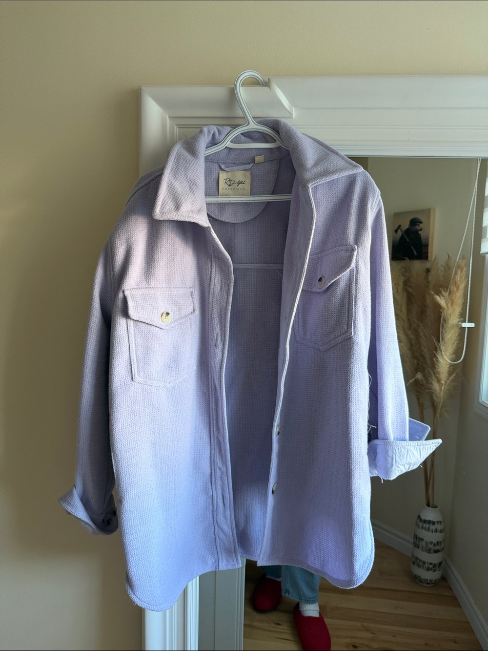 RD style Lavender Utility Jacket with Chest Flap Pockets